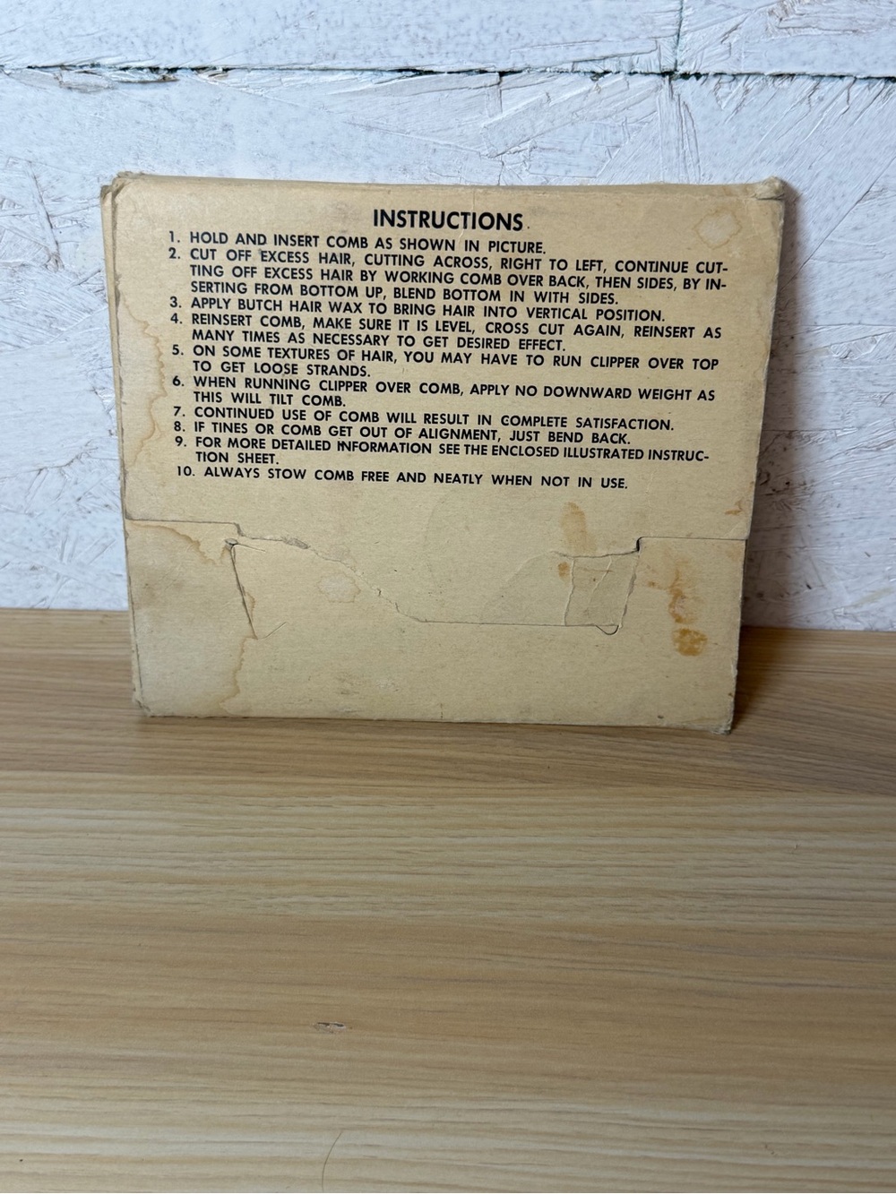 1950s Sorial Tonsorial Flattop Comb original packaging with comb - Picture 2 of 4